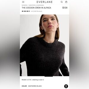 Everlane Heathered Black Cocoon Crew Sweater